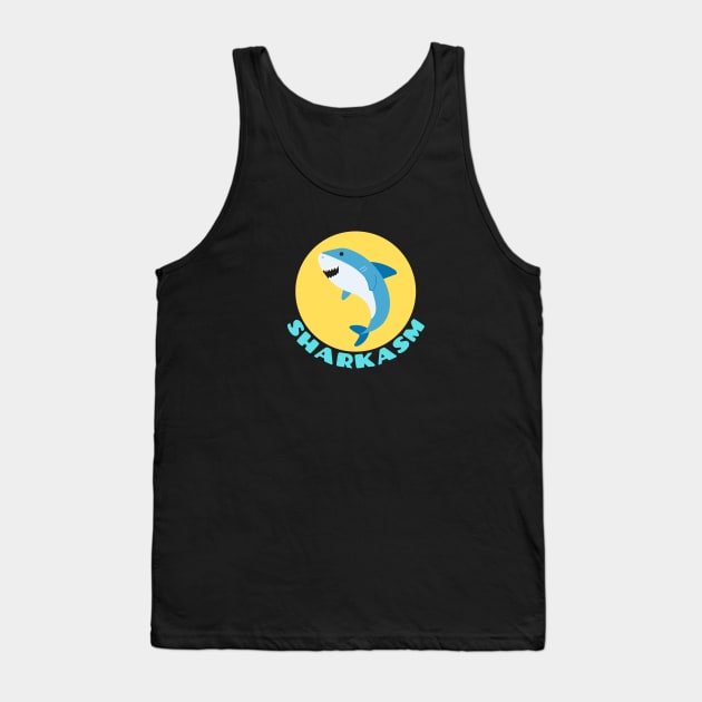 Sharkasm | Shark Pun Tank Top by Allthingspunny